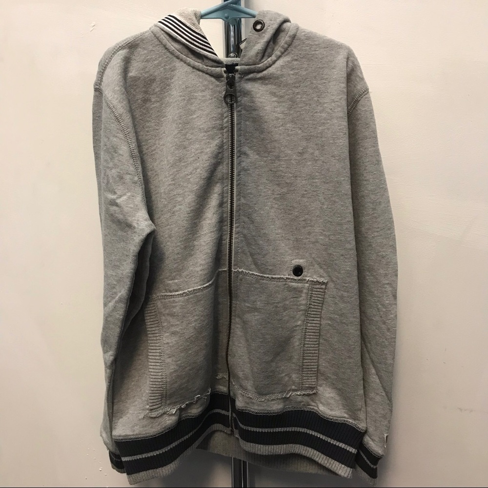 NO EXCESS Gray Cotton Sweatshirt Hoodie - Size 12